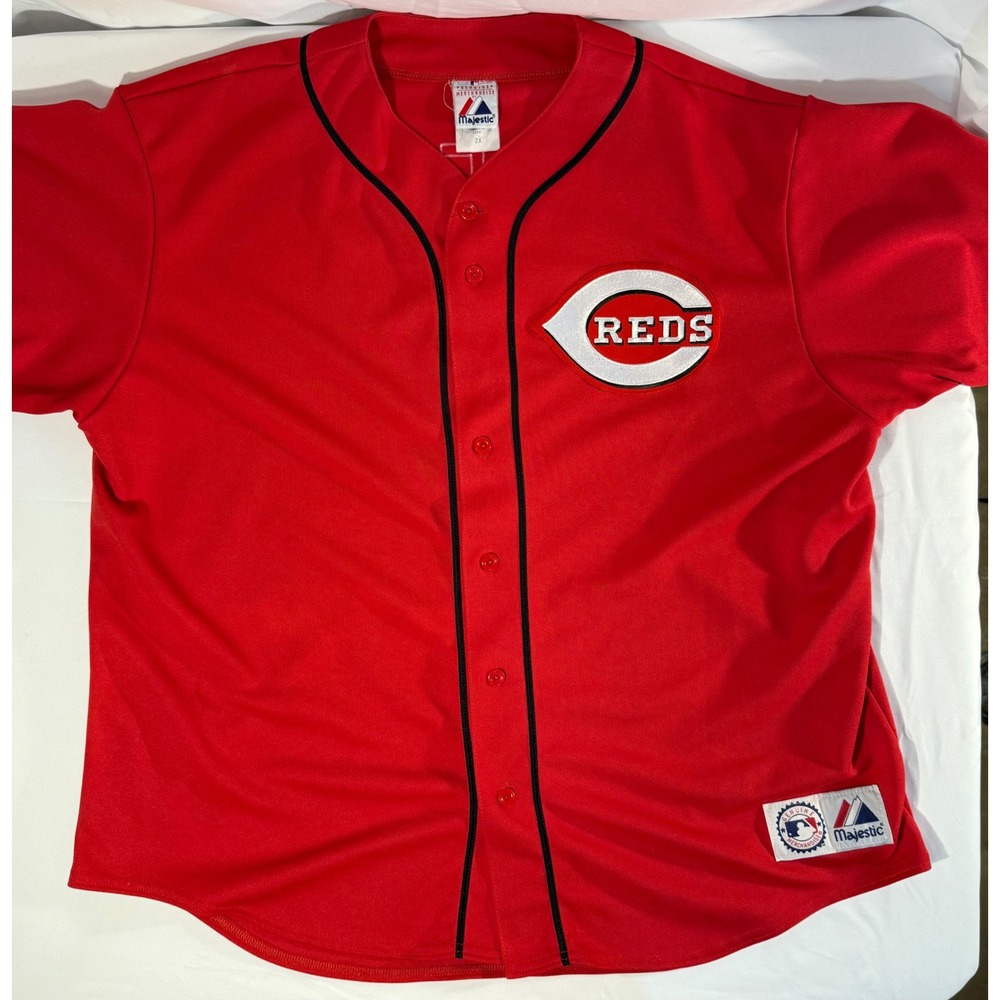 Majestic Cincinnati Reds Ryan Freel 6 Baseball Jersey Mens 2X Red MLB Button Up